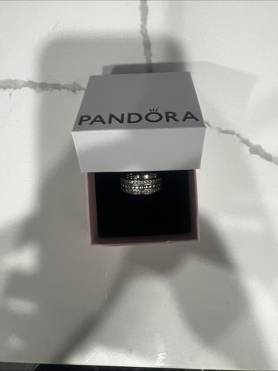 Pandora Jewelry - Pandora Silver Tone Layered Crystal Stack Ring Brand New​